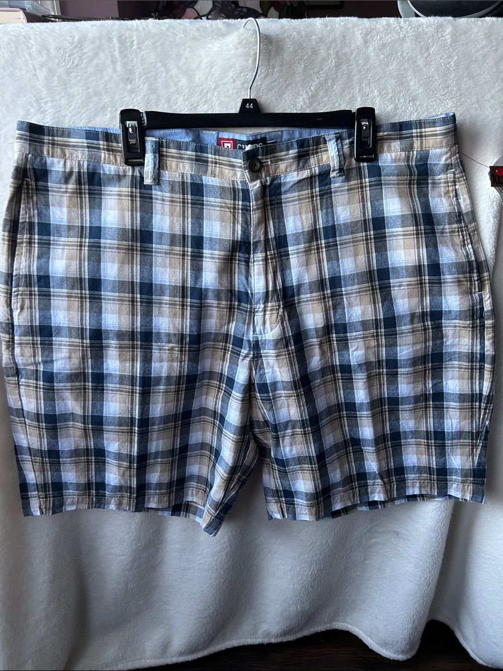 Chaps Plaid Men’s Shorts in Blue and Tan - Casual Summer Short size 42 T